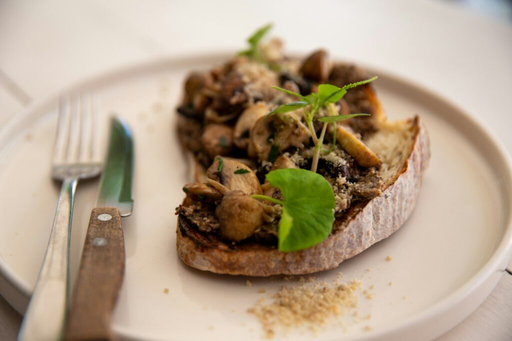 Gratin de pâtes aux champignons et à la truffe